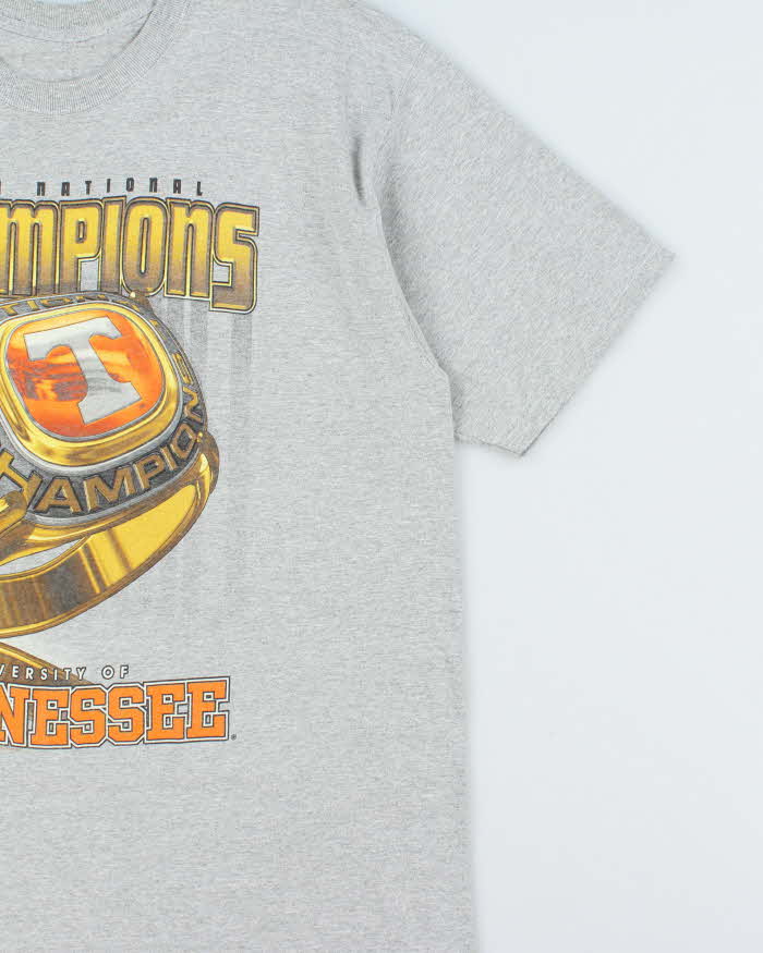 Vintage 1999 Pro Player University Of Tennesse National Champions Marl Grey Heavyweight Crewneck T-Shirt - XL