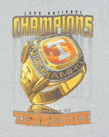 Vintage 1999 Pro Player University Of Tennesse National Champions Marl Grey Heavyweight Crewneck T-Shirt - XL