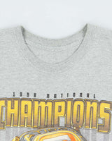 Vintage 1999 Pro Player University Of Tennesse National Champions Marl Grey Heavyweight Crewneck T-Shirt - XL