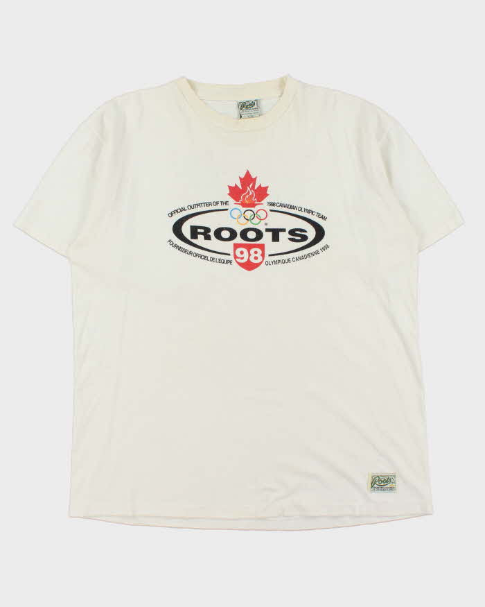 Vintage 1998 Roots Canadian Olympic Team Heavyweight Single Stitch Crewneck T-Shirt - XL