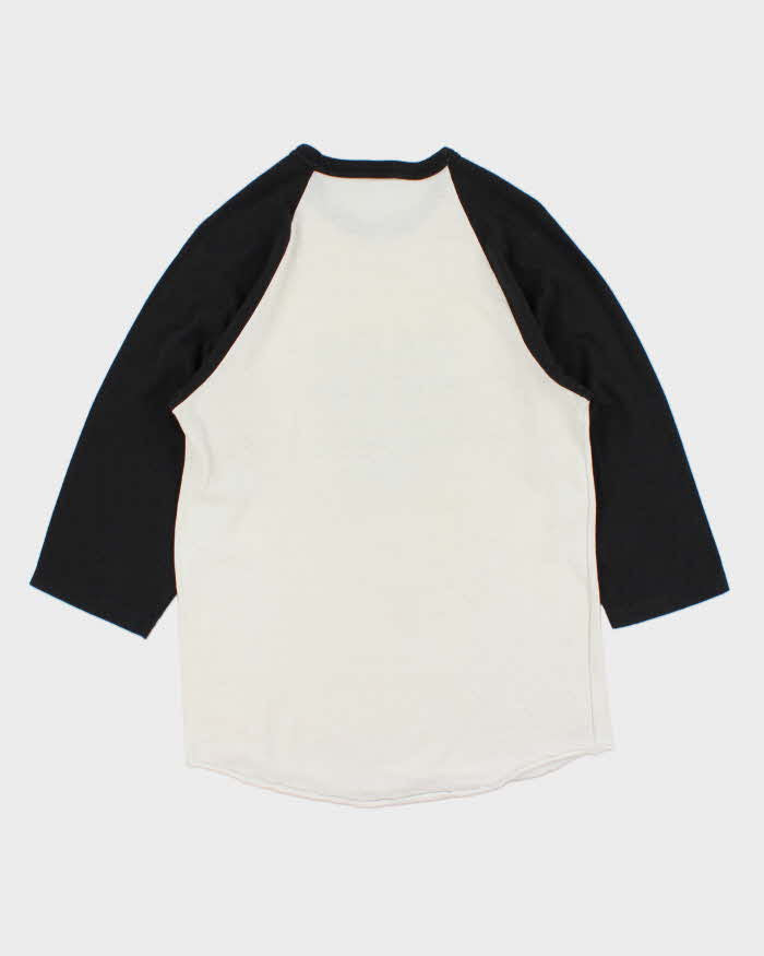 Vintage 1980s Fairline Made In Canada Single Stitch Parody Felt Graphic Raglan Baseball T-Shirt - XL