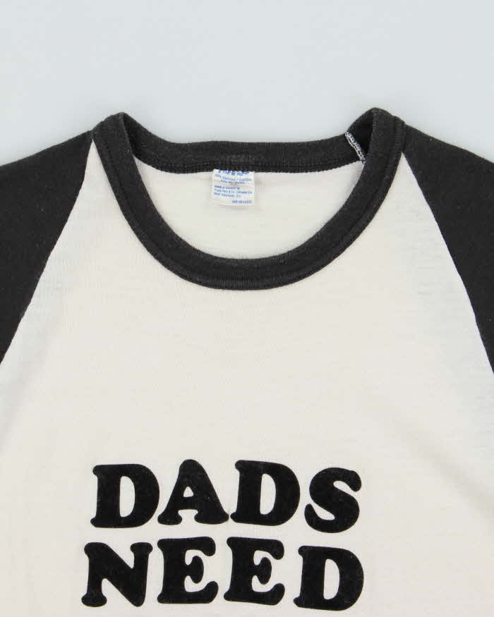 Vintage 1980s Fairline Made In Canada Single Stitch Parody Felt Graphic Raglan Baseball T-Shirt - XL