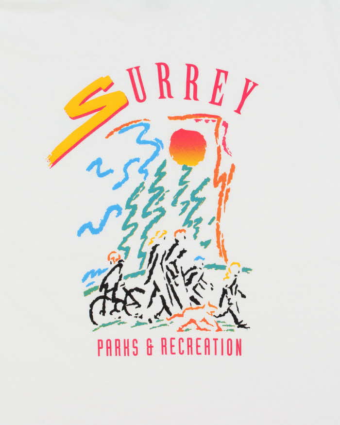 Vintage 1990s Hanes Beefy Surrey Parks And Recreation Single Stitch Made In USA T-shirt - XL
