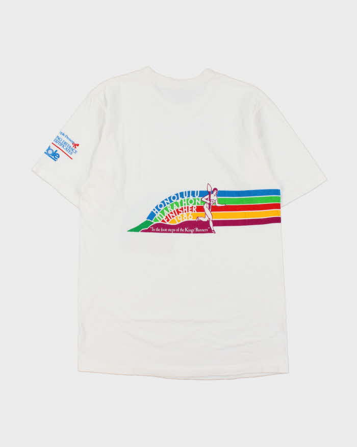 Vintage 1986 Crazy Shirts Honolulu Marathon Finisher Single Stitch Made In USA T-shirt - M