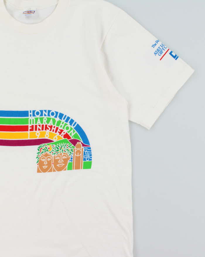Vintage 1986 Crazy Shirts Honolulu Marathon Finisher Single Stitch Made In USA T-shirt - M