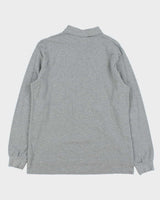 Vintage Y2K 00s Polo Ralph Lauren Marl Grey Classic Fit Long Sleeve Polo Shirt - L