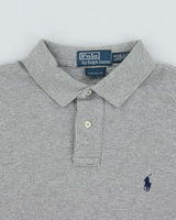 Vintage Y2K 00s Polo Ralph Lauren Marl Grey Classic Fit Long Sleeve Polo Shirt - L