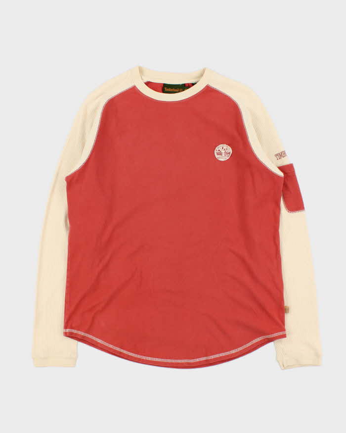 Vintage Y2K 00s Timberland Long Sleeve Pocket Waffle T-Shirt - S