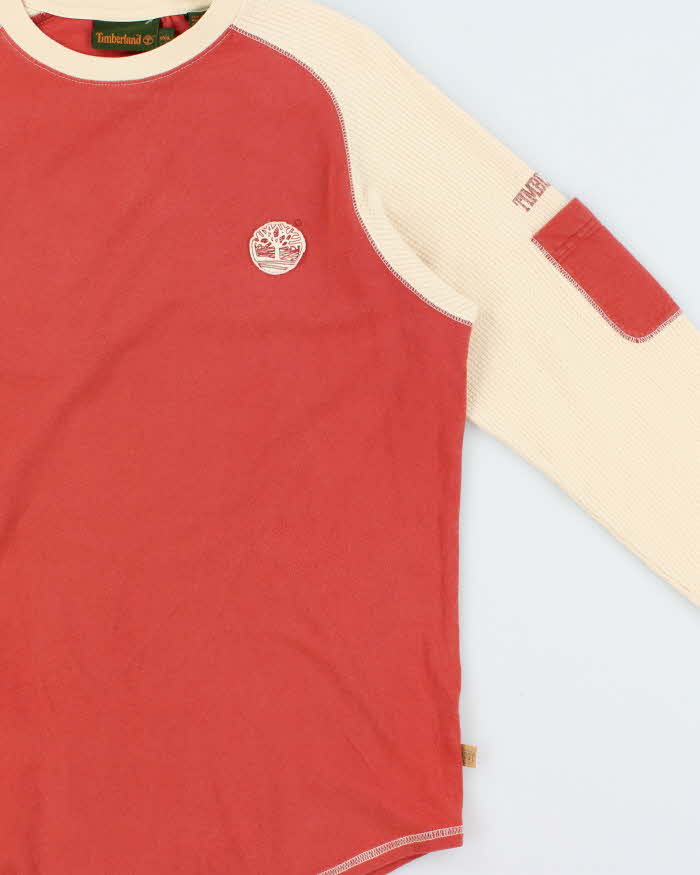 Vintage Y2K 00s Timberland Long Sleeve Pocket Waffle T-Shirt - S