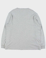 Vintage Polo Ralph Lauren Marl Grey Custom Slim Fit Long Sleeve T-Shirt - XXL