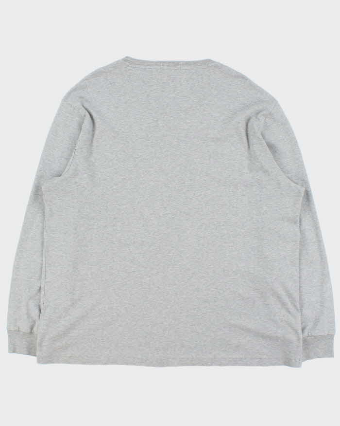 Vintage Polo Ralph Lauren Marl Grey Custom Slim Fit Long Sleeve T-Shirt - XXL