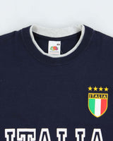 Vintage Y2K 00s Italia Futbol Double Layer Long Sleeve T-Shirt - M