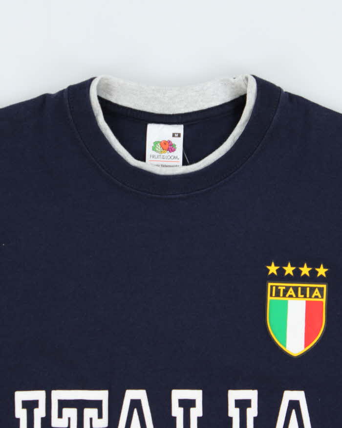 Vintage Y2K 00s Italia Futbol Double Layer Long Sleeve T-Shirt - M