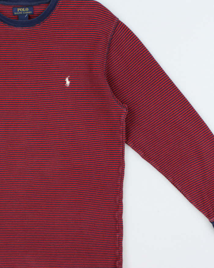 Vintage Polo Ralph Lauren Striped Long Sleeve Waffle T-Shirt - L