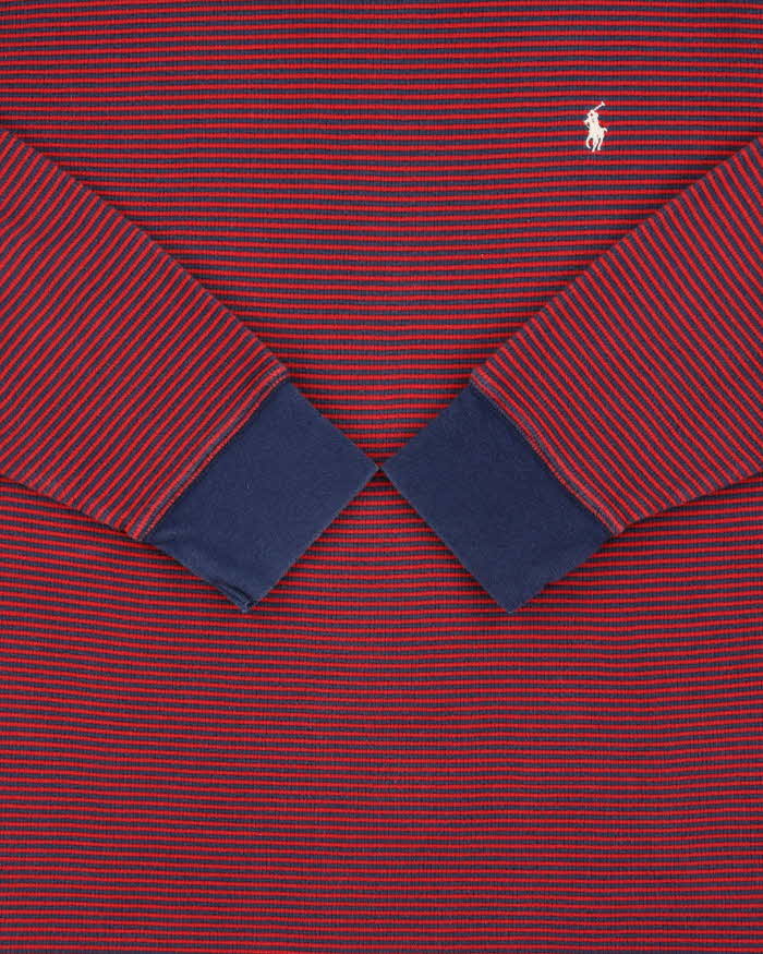 Vintage Polo Ralph Lauren Striped Long Sleeve Waffle T-Shirt - L