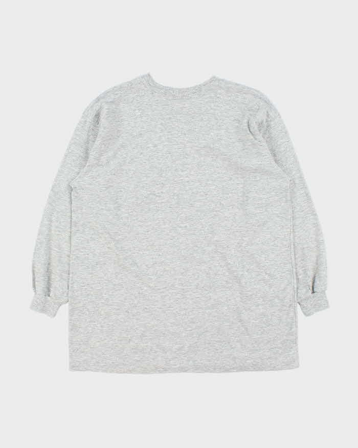 Vintage 1993 Levi's Grey Marl Big Logo Long Sleeve T-Shirt - L