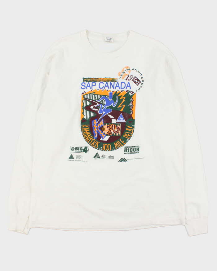 Vintage 1996 SAP Kananaskis 100 Mile Relay Single Stitch Made In USA Long Sleeve T-Shirt - XL