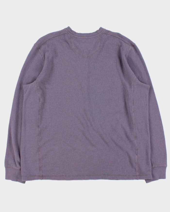 Vintage Eddie Bauer Heavyweight Lavender Long Sleeve Waffle T-Shirt - XL