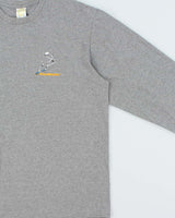 Vintage Y2K 00s Powell Peralta Rollerbones Marl Grey Long Sleeve T-Shirt - L