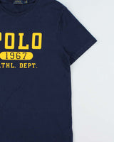 Vintage Polo Ralph Lauren Athl. Dept. Navy Crewneck T-Shirt - L