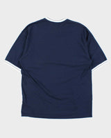 Vintage Y2K 00s Dunhill V-Neck Ribbed Cuff T-Shirt - L
