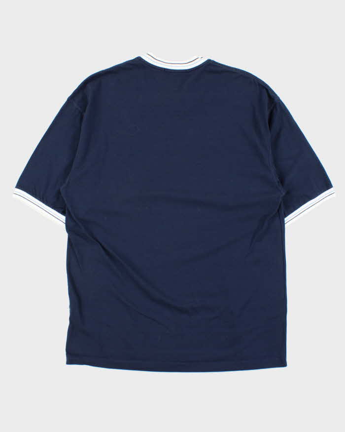 Vintage Y2K 00s Dunhill V-Neck Ribbed Cuff T-Shirt - L