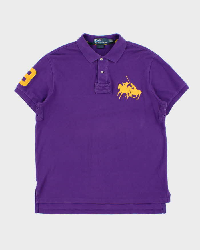 Vintage Y2K 00s Polo Ralph Lauren Large Double Pony Custom Fit Short Sleeve Polo Shirt - L