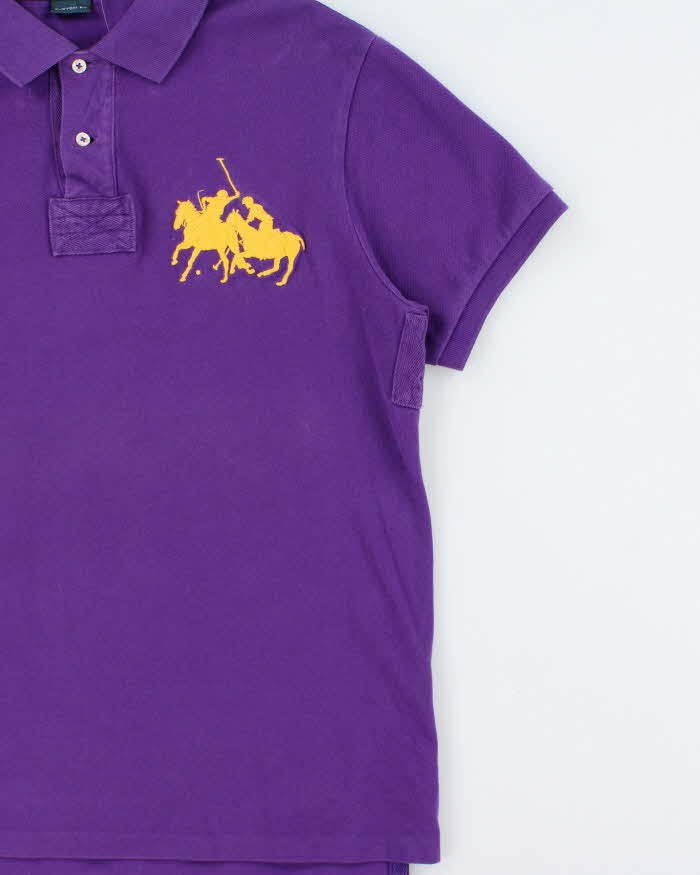 Vintage Y2K 00s Polo Ralph Lauren Large Double Pony Custom Fit Short Sleeve Polo Shirt - L