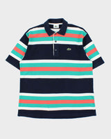 Vintage Y2K 00s Lacoste Japan Classic Croc Striped Short Sleeve Polo Shirt - L