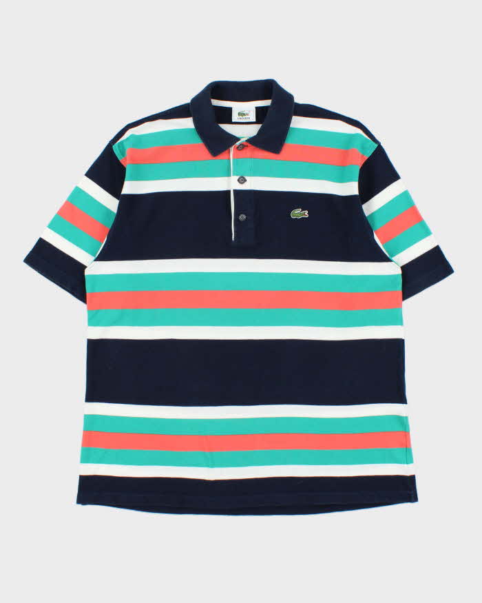 Vintage Y2K 00s Lacoste Japan Classic Croc Striped Short Sleeve Polo Shirt - L