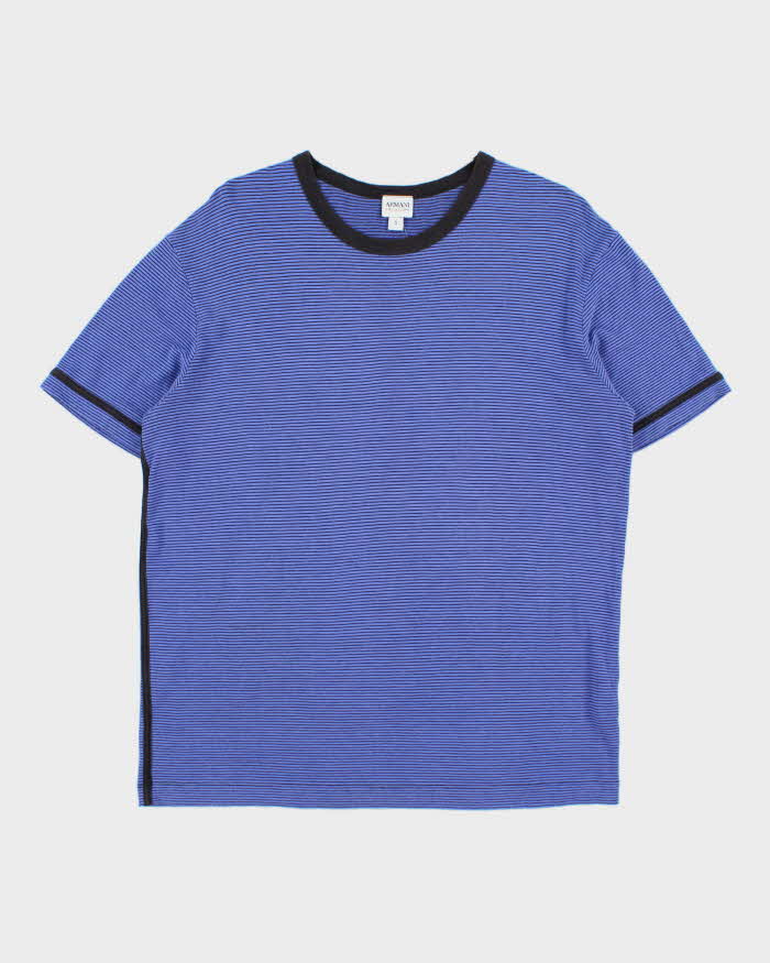 Vintage Y2K 00s Armani Collezioni Striped Crewneck T-Shirt - S