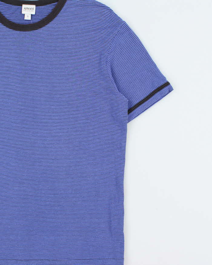 Vintage Y2K 00s Armani Collezioni Striped Crewneck T-Shirt - S