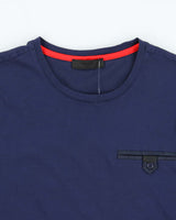 SS2014 Prada Navy Signature Crewneck Pocket T-Shirt - M