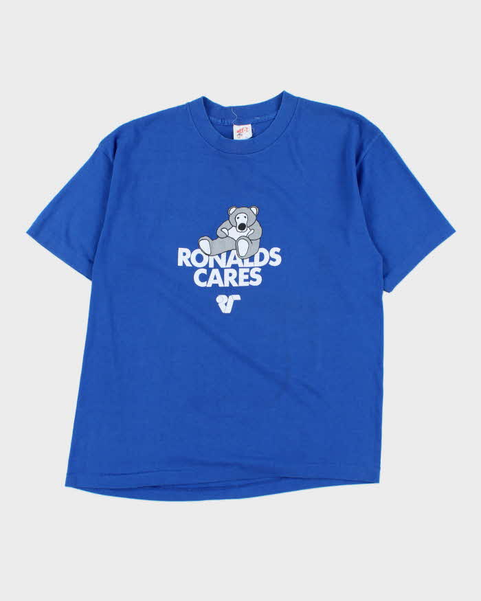 Vintage 1980s Hef-T Tee Jays Ronald Cares Single Stitch T-shirt - XL