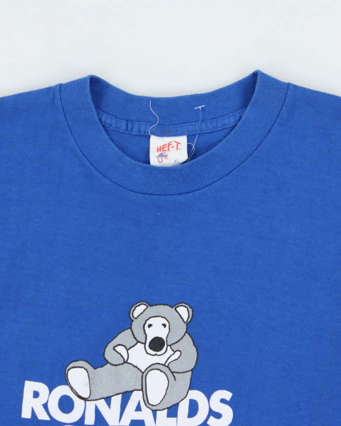 Vintage 1980s Hef-T Tee Jays Ronald Cares Single Stitch T-shirt - XL