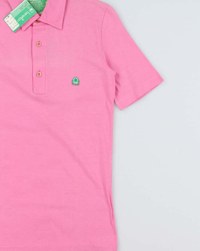 DSWT 1980s Benetton Single Stitch Short Sleeve Polo Shirt - S