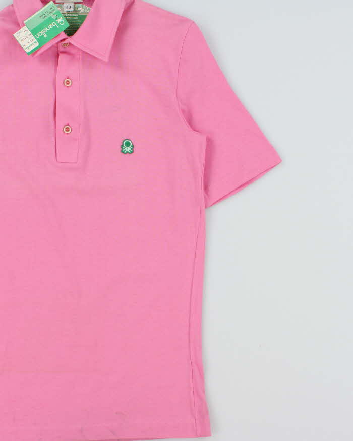 DSWT 1980s Benetton Single Stitch Short Sleeve Polo Shirt - S