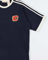 Vintage Y2K 00s NHL Team Calgary Flames Crewneck Ringer T-Shirt - L