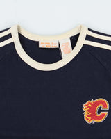 Vintage Y2K 00s NHL Team Calgary Flames Crewneck Ringer T-Shirt - L