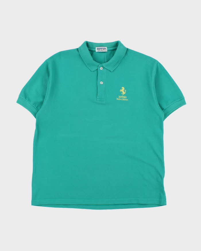 Vintage 1990s Ferrari Embroidered Short Sleeve Polo Shirt - M
