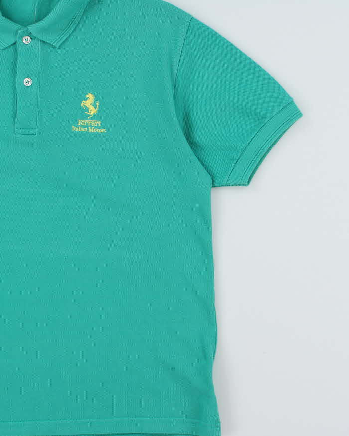 Vintage 1990s Ferrari Embroidered Short Sleeve Polo Shirt - M