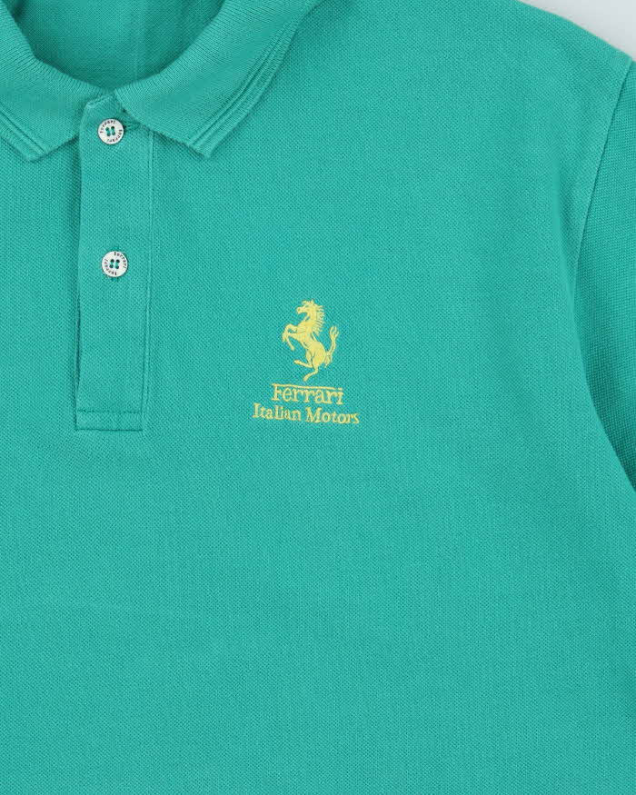 Vintage 1990s Ferrari Embroidered Short Sleeve Polo Shirt - M