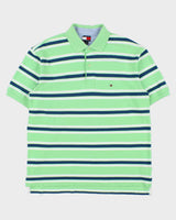 Vintage Y2K 00s Tommy Hilfiger Striped Short Sleeve Polo Shirt - L