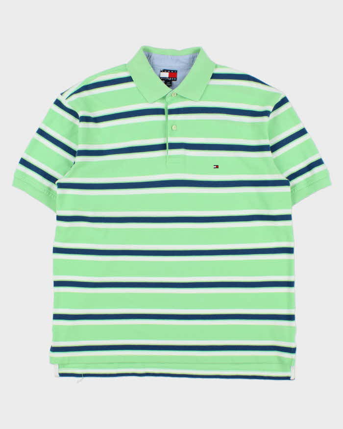 Vintage Y2K 00s Tommy Hilfiger Striped Short Sleeve Polo Shirt - L