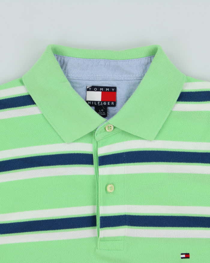 Vintage Y2K 00s Tommy Hilfiger Striped Short Sleeve Polo Shirt - L