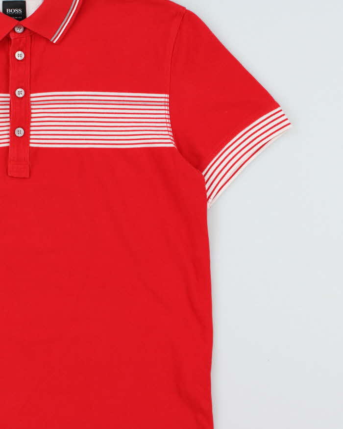Vintage Hugo Boss Striped Regular Fit Short Sleeve Polo Shirt - L