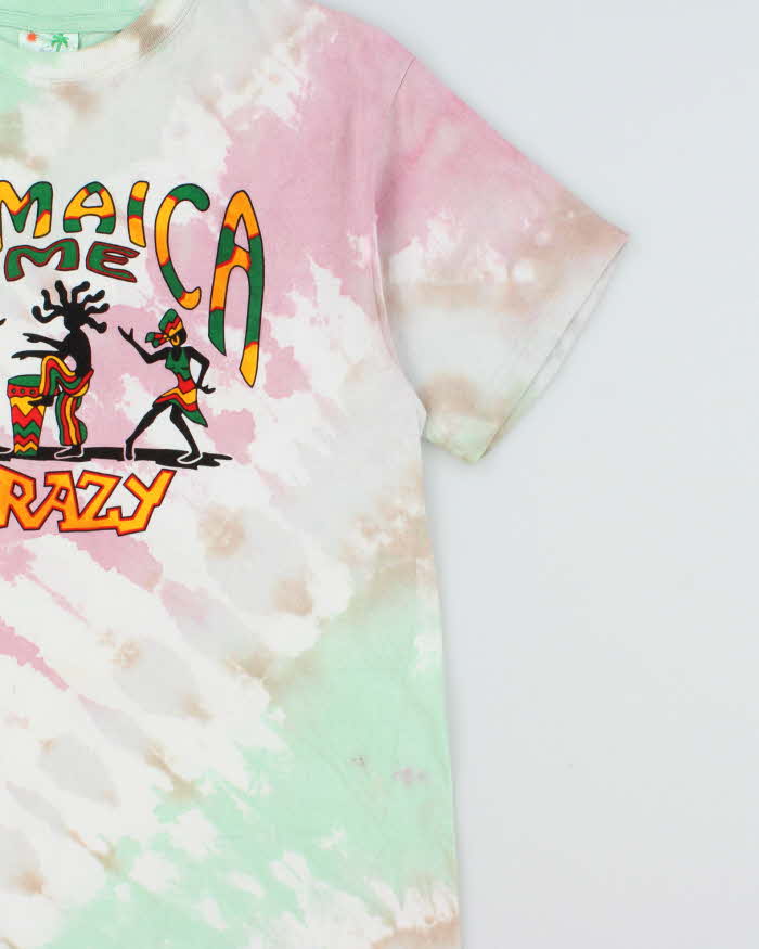 Vintage 1990s Jamaica Me Crazy Tie-Dye Friendly T Crewneck T-Shirt - L
