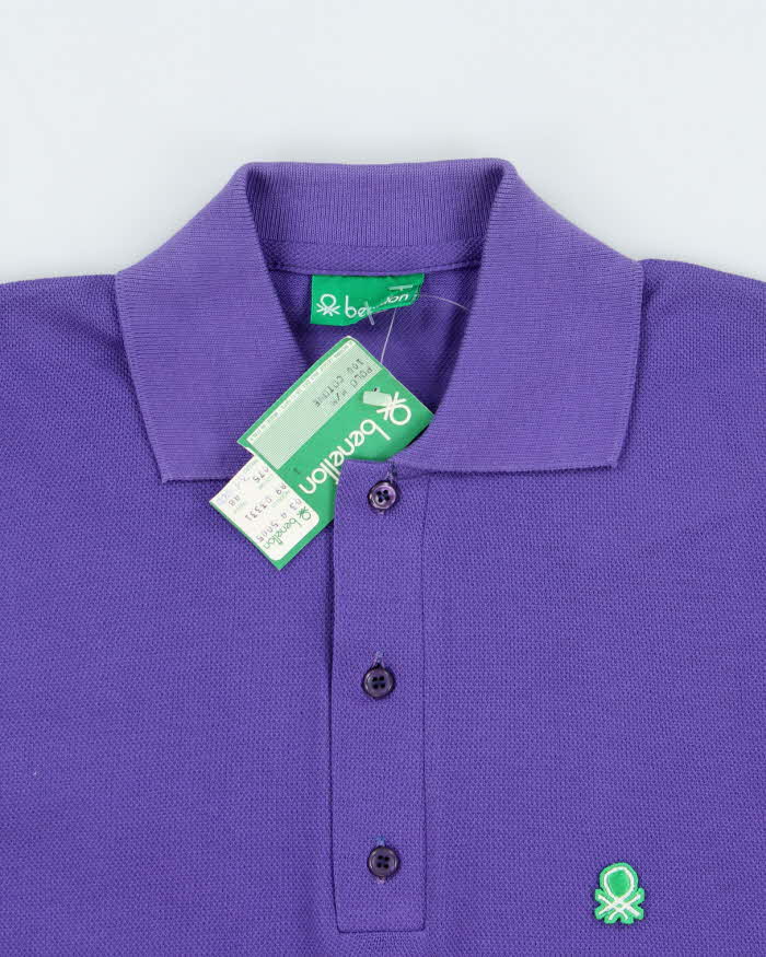 DSWT 1980s Benetton Short Sleeve Polo Shirt - M
