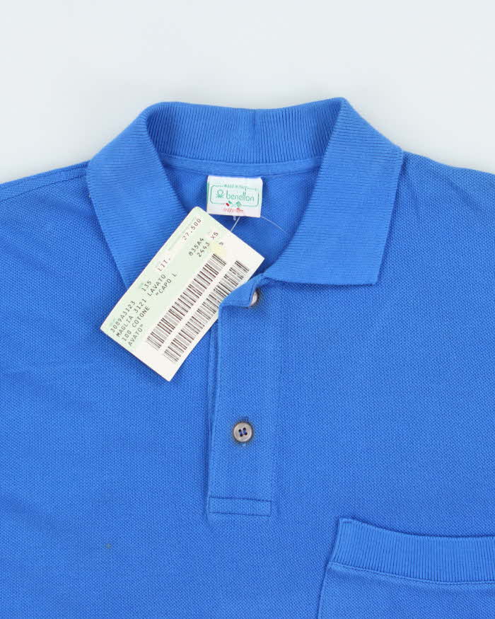 DSWT 1980s Benetton Short Sleeve Pocket Oversized Polo Shirt - XS