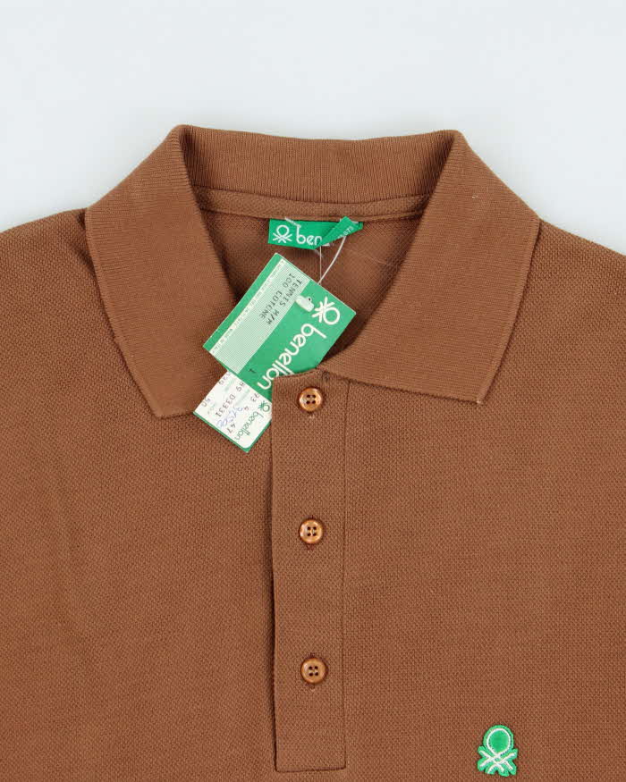DSWT 1980s Benetton Short Sleeve Polo Shirt - M
